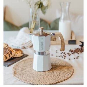 GROSCHE White Milano Stovetop Espresso Maker, 6 cup